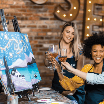 Paint and Sip Party, painting teacher